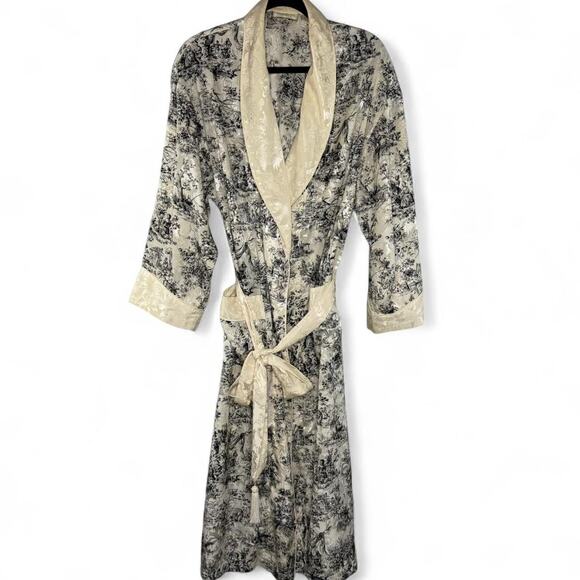 Vintage Victoria’s Secret Toile Satin Robe Gold Label‎ Size P / S Regency Glam - Picture 1 of 8